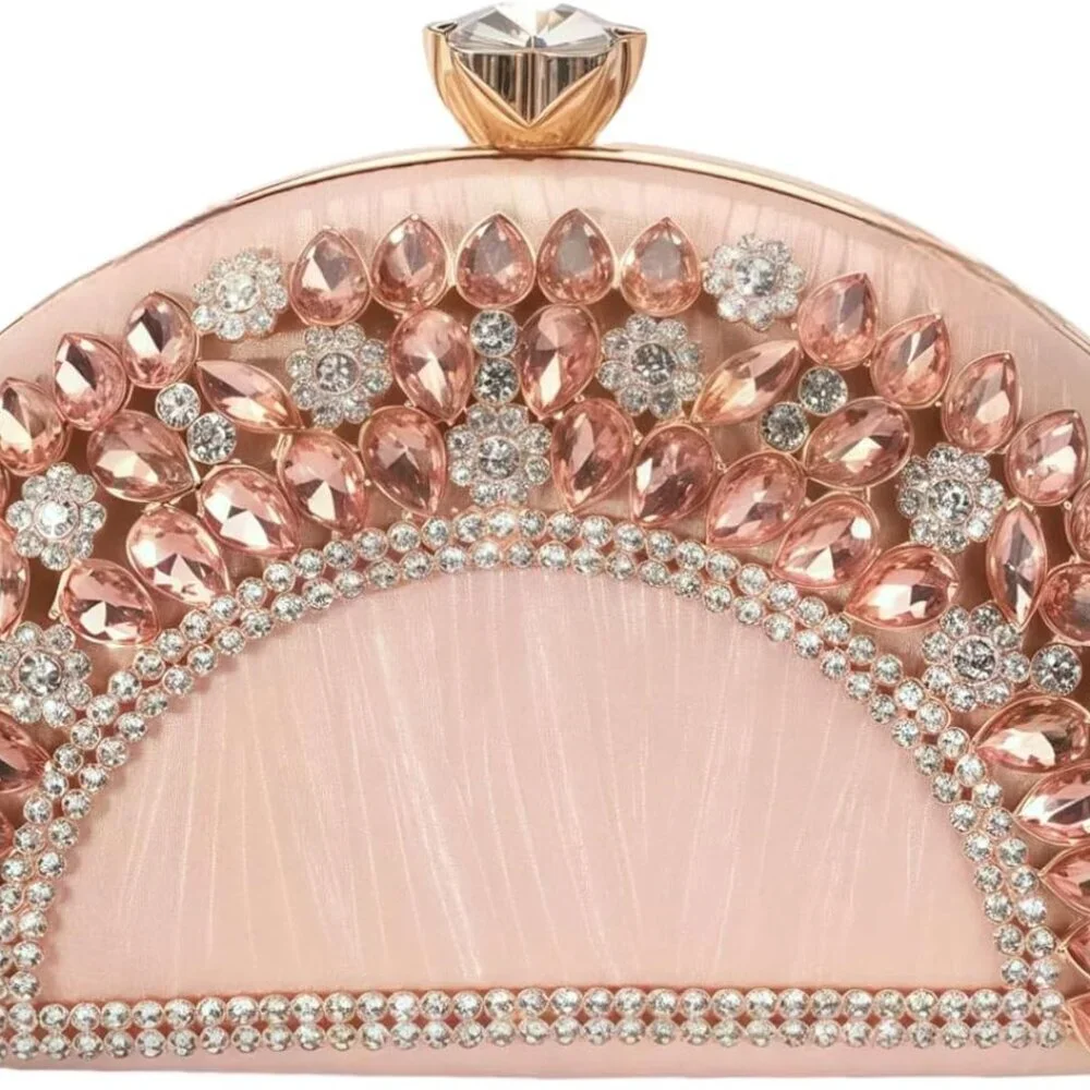 Rhinestone Clutch Purse Women Elegant Evening Bag Crossbody Wedding Party